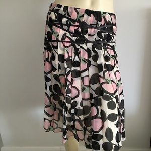 Realities floral pleated silk skirt